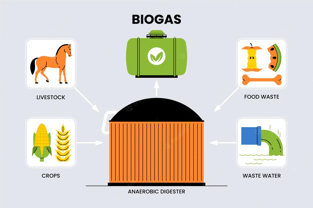 Schéma: bioplyn a biometan
