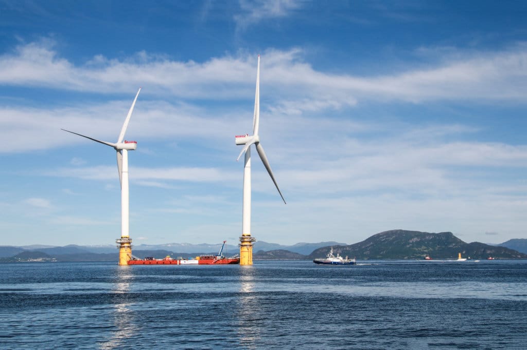 Větrné elektrárny na moři v Norsku